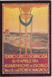 1914 - Leopoldo Metlicovitz - Manifesto realizzato per Agamennone di Eschilo - Teatro Greco di Siracusa 1914 - AFI/SR