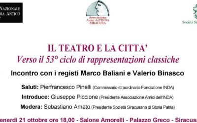 Il Teatro e la Città Verso il 53° Ciclo di Rappresentazioni Classiche
