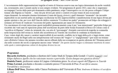 Intrecci e lacerazioni tra il volere degli dèi e dei mortali, il 18 giugno conferenza del Centro Studi di Terapia della Gestalt