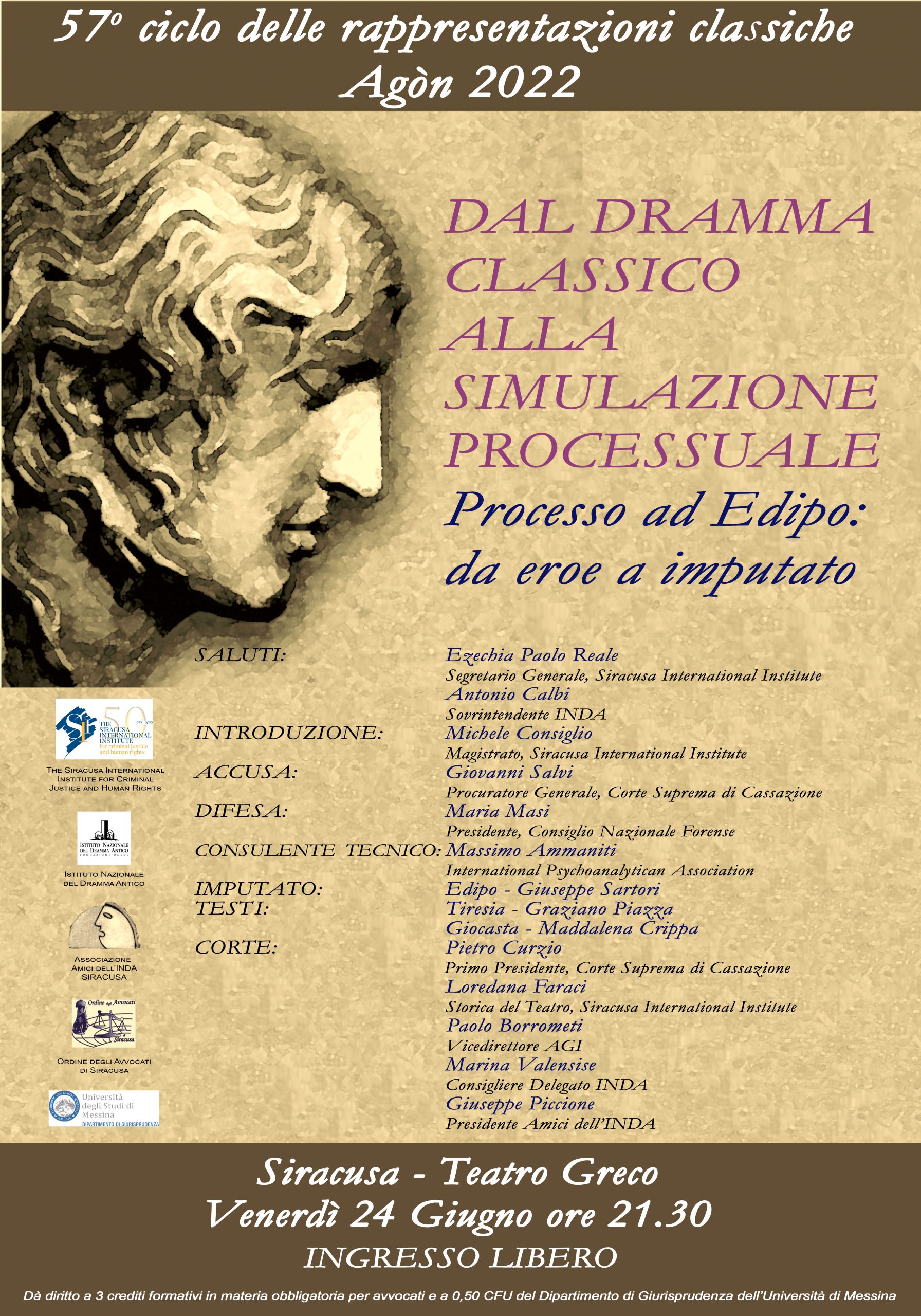 Agòn, il 24 giugno al Teatro Greco di Siracusa “Processo ad Edipo: da eroe a imputato”