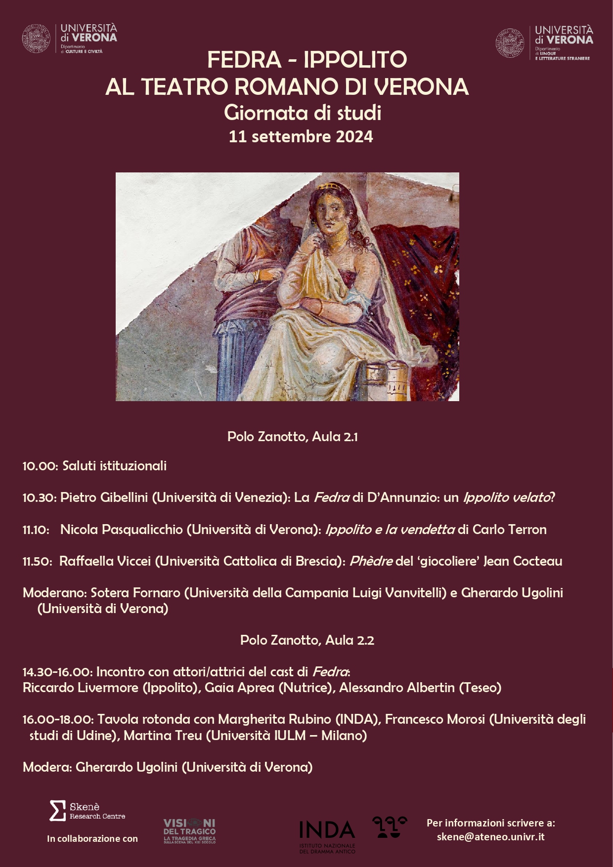 Fedra – Ippolito al Teatro Romano di Verona: giornata di studi all’Università di Verona